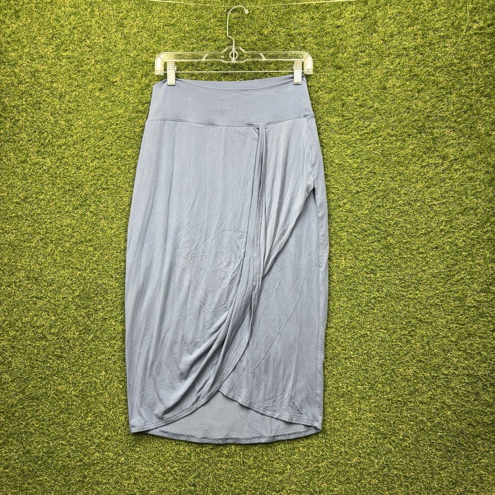 Athleta Midi Skirt Womens Small Release High Rise Blue Slimming Boho Beach